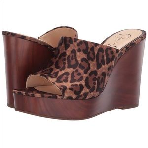 Jessica Simpson Shantelle Leopard Satin Wedge